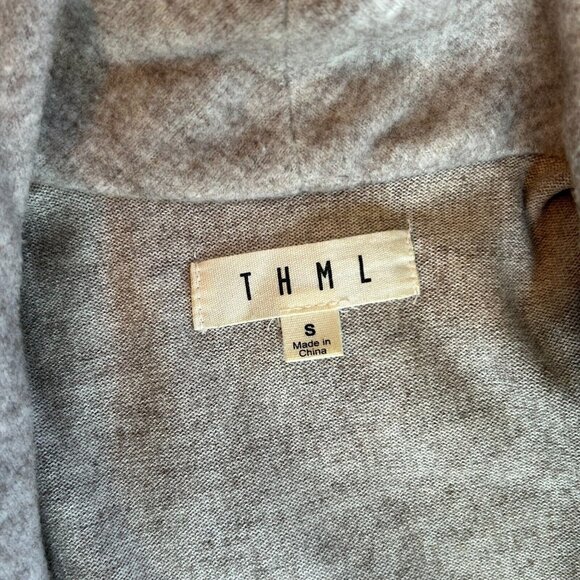 THml Womens Vest Cardigan Small Draped Long Open Front Modern Oversized 16984 - Picture 4 of 10